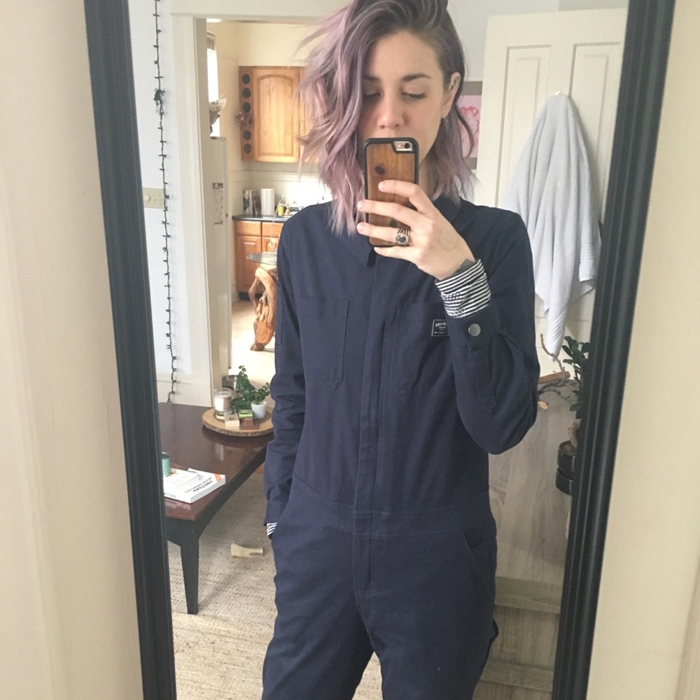 Wildfang Workwear Boiler Suit Navy Blue Sz S